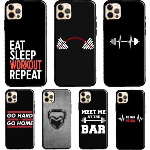 Bodybuilding Gym Fitness Funda Case For iPhone X XR XS MAX 12 Mini 11 Pro Max 5S 6S 8 7 Plus SE 2020 Cover Shell