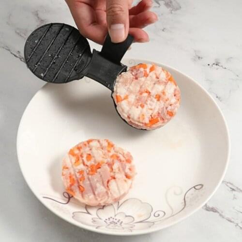 Double Hole Hamburger Maker Press Mold Round Shape Non-Stick Chef Cutlets Meat Beef Burger Mould for Kitchen Home