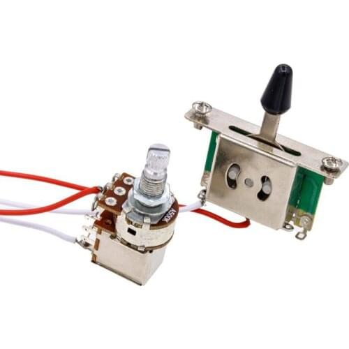 Electric Guitar Wiring Kit 1 Volume 1 Tone 3 Toggle Switch 500K Pots Jack 1 Set