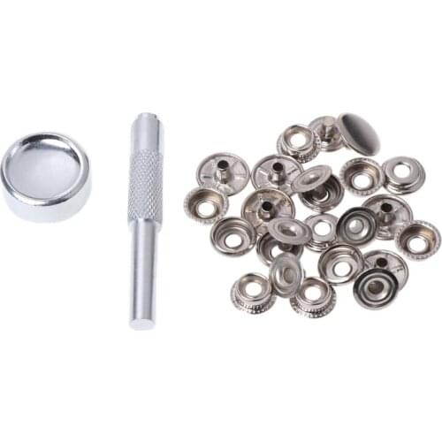 Metal Snap Fastener with 6 Fasteners Kit Press Studs Button Tool Set DIY Craft W215