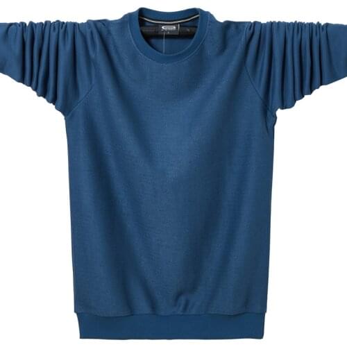 Spring Autumn T-Shirt Men Cotton T Shirt Full Sleeve Tshirt Men Solid Color T-shirts Tops Tees O-neck Long Shirt 6XL Big Size