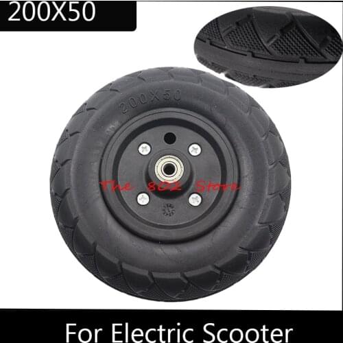 200x50 With Wheel Hub 8 inch Solid Tire Electric Vehicle Aluminium Alloy Wheel Non-Pneumatic Tire Fit Electric Scooter