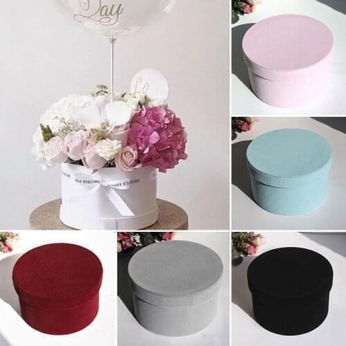 Round Flannel Storage Box Flower Packaging Box Paper Baga Floral Box Gift Box Packaging Box Bouquet