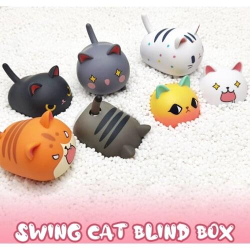 Cute electric swinging cat blind box electric toy cat model collection decoration gift moving cat educational toy
