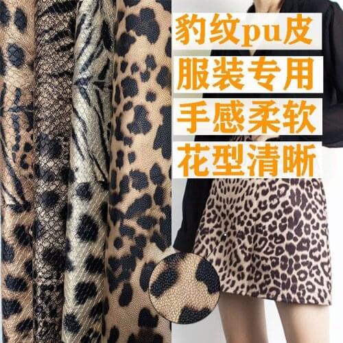 Fashion Leopard Print Clothing Leather Fabric Printing Pu Catwalk Clothes Leather Faux Sheets Designer Luxury Brand Designer