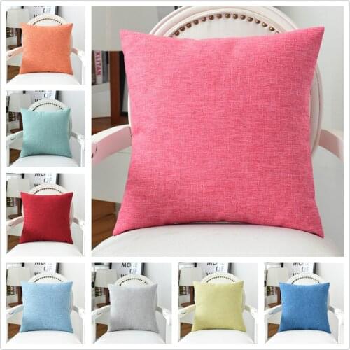 New Linen Throw Pillowcover Home Decorative Pillowcase for Office Sofa Cafe Modern Solid Color Cushion Cover Square Pillow Cases