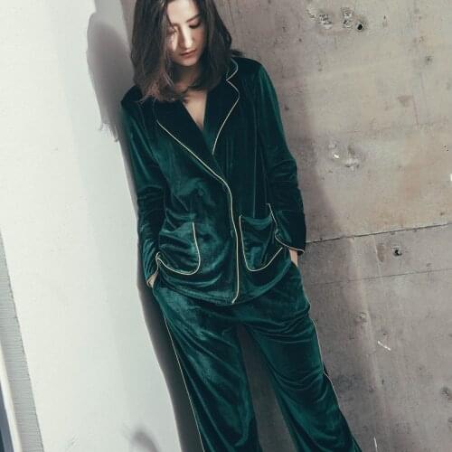 Yomrzl A752 New arrival spring and autumn womens pajama set Luxury 2 piece long sleeve sleep set indoor clothes