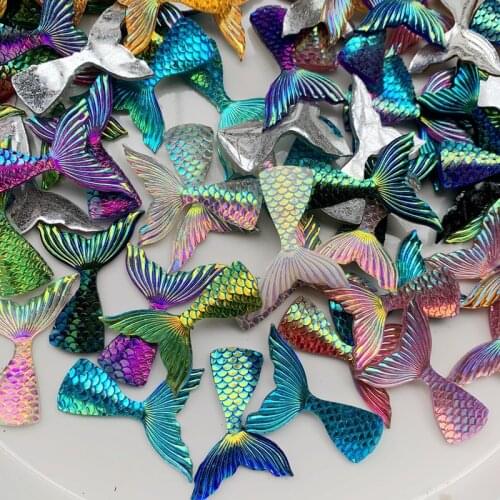 Wholesale Jewelry accessories Mermaid Fish scales tail resin wedding &Mermaid exhibition crafts accessories rhinestones 100pcs