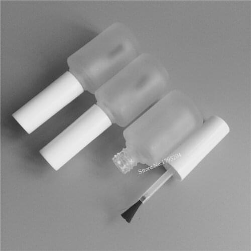 2pcs/lot 15ml Empty Frosted Round Nail Polish Bottle Portable Brush Nail Art Container Glass Nail Oil Bottles