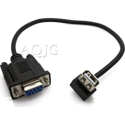 RS232 DB9 Female to USB 2.0 A Female Serial Cable Adapter Converter 8" Inch 25cm