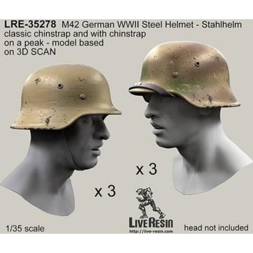 German Army Helmets of World War II Three for each of the two styles 1:35
