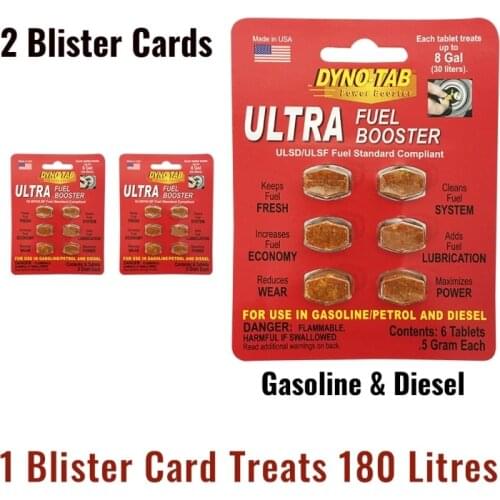 Dyno Tab Ultra Fuel Octane Booster Petrol and Diesel carbon and system cleaner dynotab fuel treatment economy Saver
