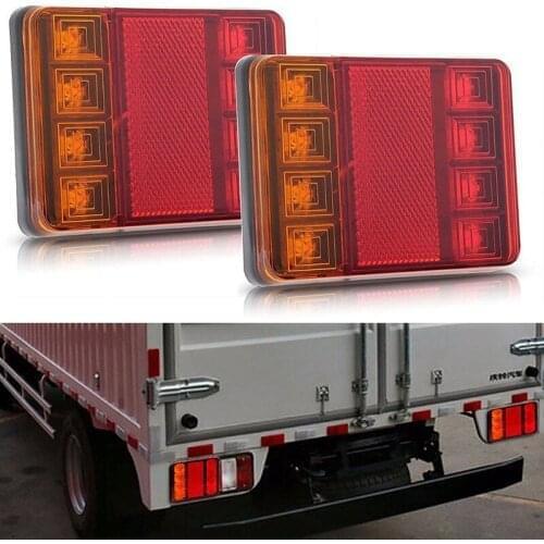 Car Truck LED Rear 12V Lights Rear Lamps Waterproof TailightTail Light Warning Parts For Trailer Caravans DC