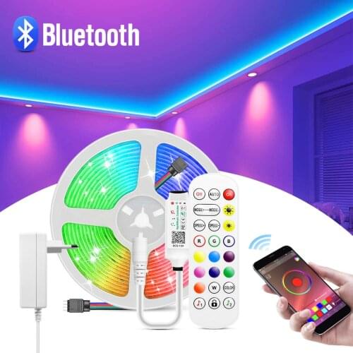 DIY Bluetooth LED Strip RGB LED light Neon lamp SMD 5050 DC12V LED Lights 5m/10m/15m Diode with Bluetooth Controller