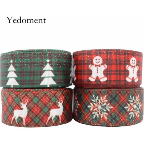 10 Yards 1' 25MM Christmas Day Printed Grosgrain Ribbons For Hair Bows DIY Handmade Materials Y2020091804