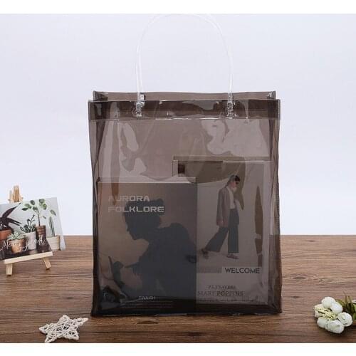 100pcs/lot 7 Size 4 Color Black Red Green Transparent PVC hose handbag PVC Cosmetic Bag Shopping Gift Bag wholesale