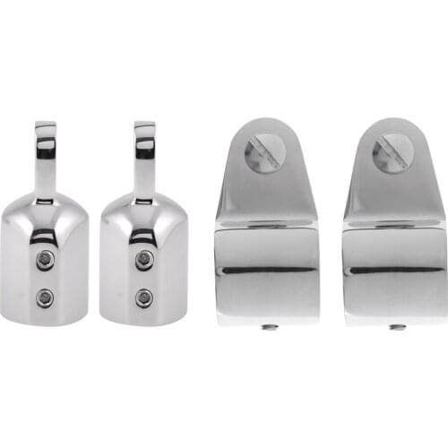 2 Pieces 22mm Boat Bimini Top Pipe Eye End Cap + 2 Pieces Clamp Jaw Slide