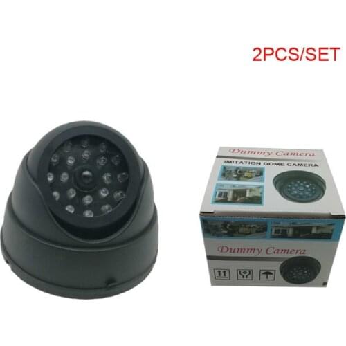 2pcs/set Dummy Camera Fake Dome Surveillance Kamera Home Security CCTV Cameras Flashing LED Light Indoor