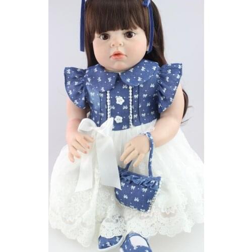 70cm Handmade Baby Girls Dolls Realistic Soft Silicone Reborn Toddler Dolls Lifelike Vinyl Babies Princess Dolls Toys for Kids