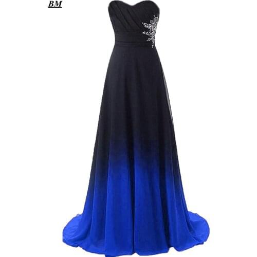 2020 Prom Dresses Gradient Chiffon Bead Long Formal Evening Dress Plus Size Ombre Party Gown Vestido De Formatura BM257