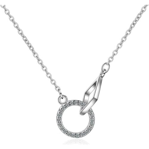 Net red simple personality temperament fashion trend wild crystal double short silver plated necklaces SE038