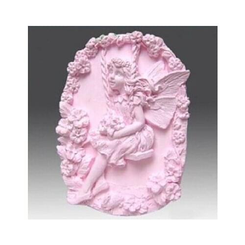 Flower Fairy swing silicon soap mold Rose Cake decoration mold Angel manual soap mold NO.SO-022
