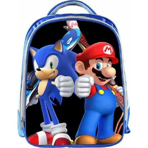 13 Inch SONIC RACING Backpack Children Cartoon Backpacks Boys Girls SchoolBag For Kindergarten Daily Backpack Kids BookBag