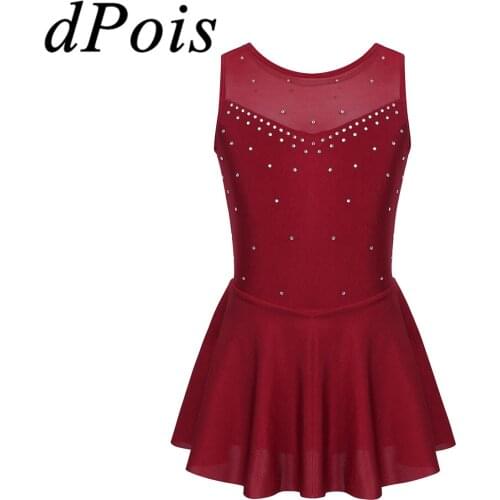 DPOIS Kids Girls Ballet Dance Dress Modern Jazz Dancewear Rhythmic Gymnastics Leotard Contemporary Ballerina Skirt For Dancing