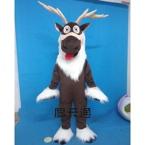 Adult Deer Mascot Costume Sven Costume Reindeer Mascot Anime Costumes Advertising Mascotte Fancy Dress Kits
