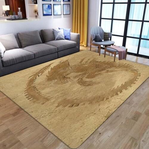 Retro Jurassic World Dinosaur 3D Printing Carpet Adult Kid Room play Carpets for Living Room Bedroom Area Rugs Flannel Home Mats