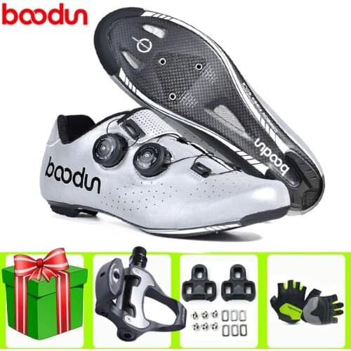BOODUN Road Cycling Shoes Men Carbon Fibre Bike Sneakers Professional Sports Ultralight Self-Locking Bicycle Shoes Sapatos