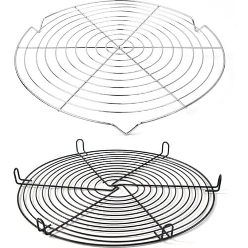 69HC Round Nonstick Cake Cooling Rack Stainless Steel Wire Cooling Grid Wire Tray Round Cookies Biscuits Bread Baking Tray