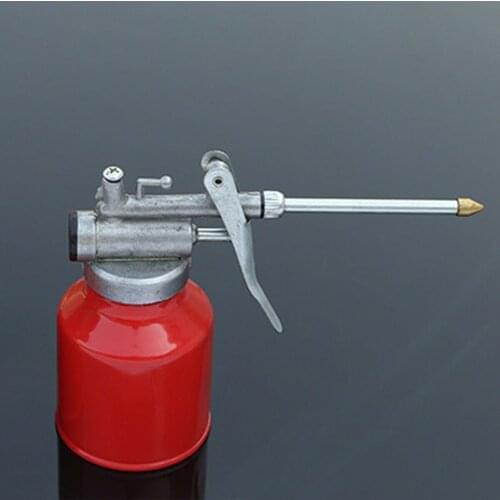Oil pot transparent manual machine High pressure machine can oil gun drop bottle lubrication long mouth oil pot oiler 250ml