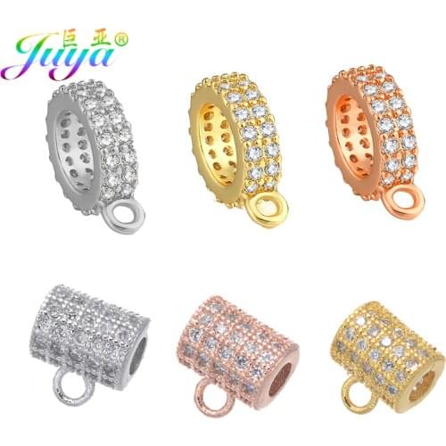 Juya DIY Needlework Jewelry Supplies Metal Separator Spacers Hanger Bails Accessories For Natural Stones Charms Jewelry Making