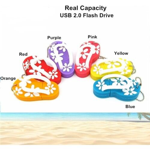 Lovely Beach shoes flip flops usb flash drive disk memory stick Pen drive personalized mini PC gift pendrive 4gb 8gb 16gb 32gb