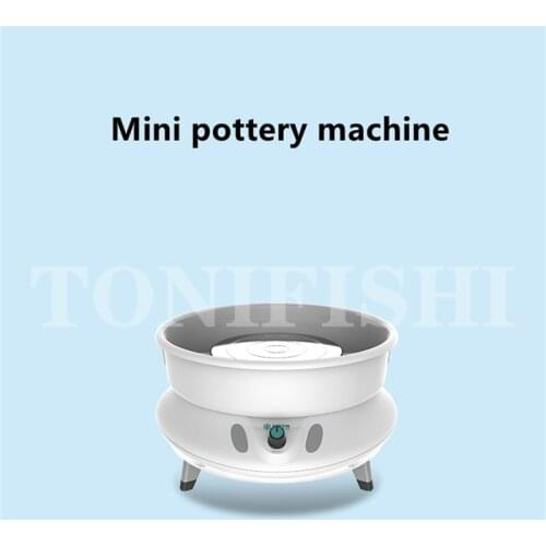 AC 100-240V Mini Pottery Machine Rechargeable DIY Ceramic Machine Turntable Fingertip Pottery Wheel Clay Pottery Making Tool