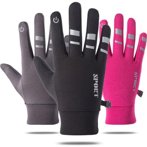 Fashion Black Cycling Gloves For Men Women Outdoor Waterproof Windproof Warmth Velvet Thicken Sports Autumn Winter Riding Gloves