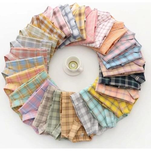 New Autumn Womens Plaid Shirt Excellent Quality Loose Blouses Fresh Casual Design Female Long Sleeve Shirts Lady Tops Clothes