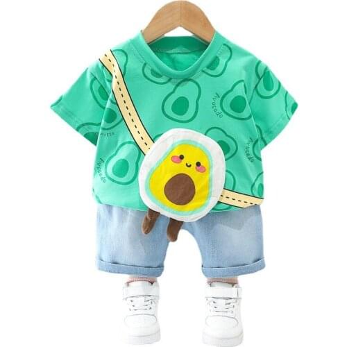 New Summer Children Casual Clothing Tracksuit Baby Boys Girls Cartoon T-Shirts Shorts 2Pcs/Set Toddler Cotton Kids Clothes Suits