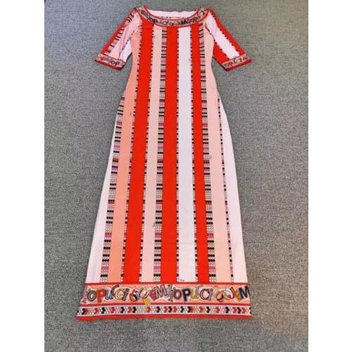 New womens wear lengthened elastic knitted slim silk jersey beautiful generous dress