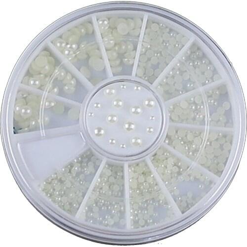 3 Sizes Mother-Of-Pearl Nail Pearl Parts Rhinestones Decoration