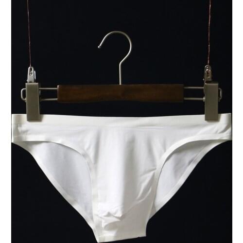 Sexy Men Underwear Brief Shorts Ice Silk Seamless Panties Man Solid Thin Semi Transparent Pouch Underpants Cueca masculina M-XXL