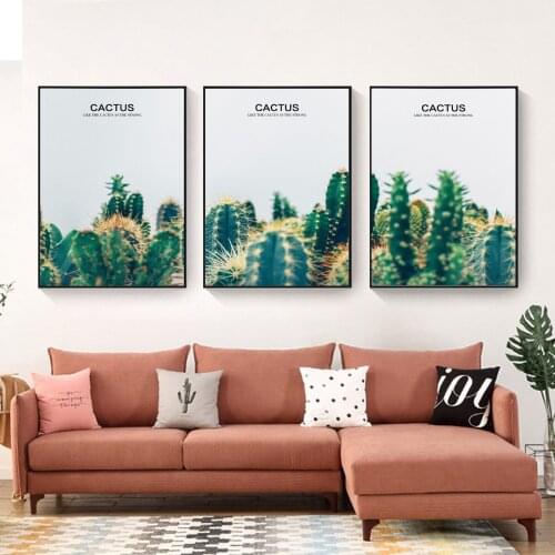 Nordic Cactus Canvas Green Plant Poster Canvas Print Painting Wall Art Living Room Home Decoration