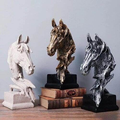 Sculpture Horse Head Abstract Ornament Decoration Handcrafts Figurine Miniature Model Home Office Desk Decor Accessories Statues