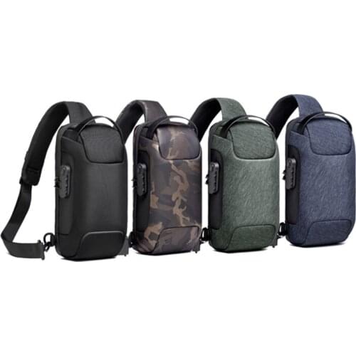 Mens Multifunction Anti-theft Waterproof Oxford Crossbody Bag Shoulder Sling Bag Short Travel Messenger Chest Pack For Male