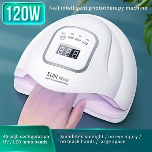 UV Lamp Nail Auto Sensor For All Gel Nail Dryer SUNX5 MAX 45 LED Lamp For Manicure Nails Gel Varnish Dryer LCD Display SUNX5PLU