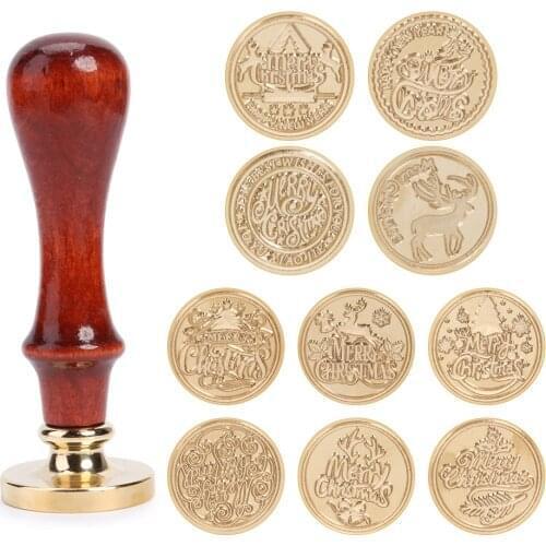 Vintage Sealing Wax Stamp for DIY Christmas Pattern Sealing Stamp Scrapbooking Envelope Wedding Decoration Stamp Craft