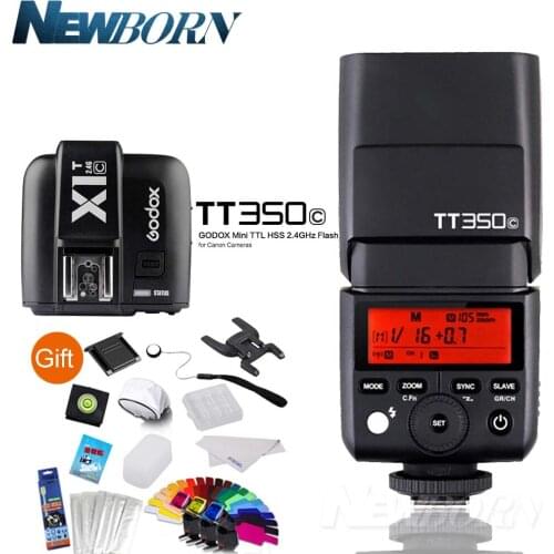 GODOX TT350C Flash Speedlite 2.4G TTL GN36 Wireless X System+X1T-C Flash Transmitter for Canon Mirrorless digital Cameras