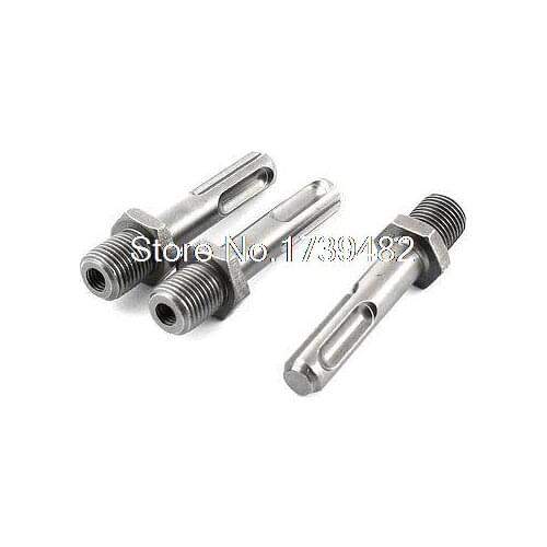 1/2" Thread Hex Nut SDS Plus Shank Electric Drill Chuck Adapter Gray 3pcs