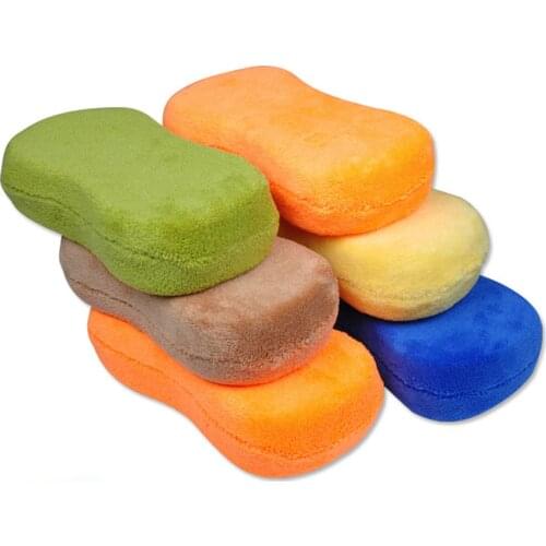 1Pc Coral Fleece Car Wash Sponge Double-side Absorbent Cleaning Sponge Block Car Glass Wipe Sponge, Kitchen Cleaning Brushes